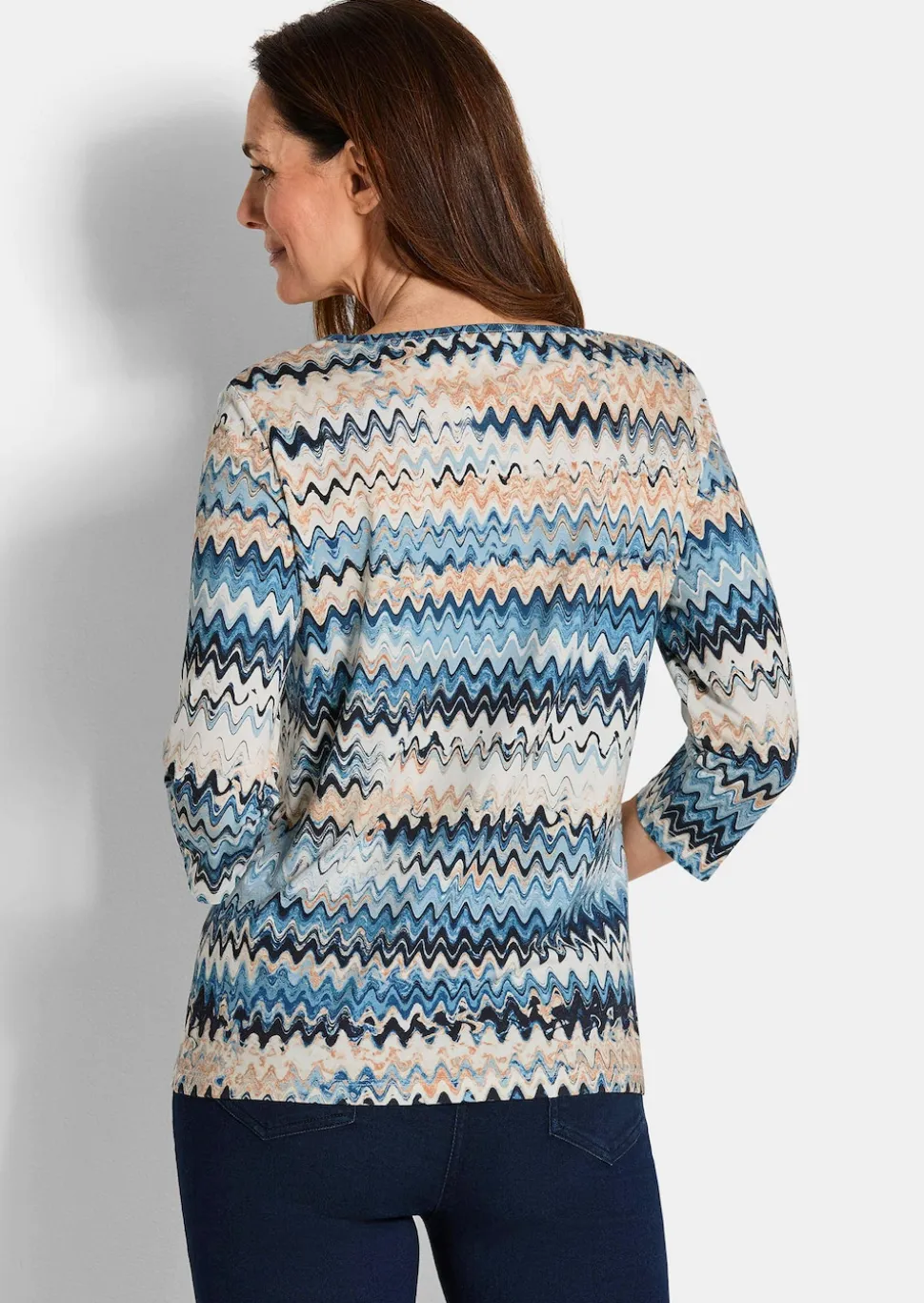 Jersey-Shirt mit 3/4-Ärmeln