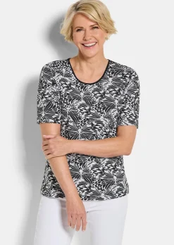 Jersey-Shirt mit Schwarz-Weiß-Print