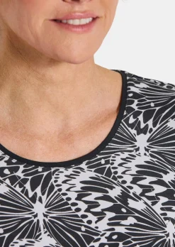 Jersey-Shirt mit Schwarz-Weiß-Print