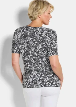 Jersey-Shirt mit Schwarz-Weiß-Print