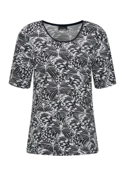 Jersey-Shirt mit Schwarz-Weiß-Print