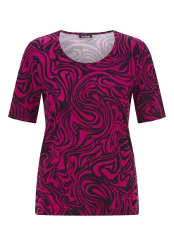 Jersey-Shirt mit schwungvollem Muster
