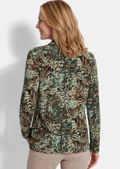 Jersey-Shirt mit Stehkragen