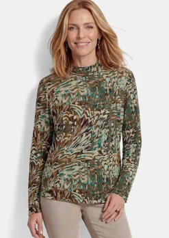 Jersey-Shirt mit Stehkragen