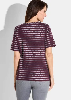 Jersey-Shirt mit Streifenmuster