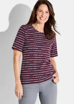Jersey-Shirt mit Streifenmuster