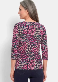 Jersey-Shirt mit U-Boot-Ausschnitt und 3/4-Arm