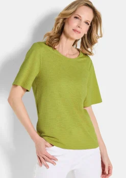Jersey-Shirt mit U-Boot-Ausschnitt