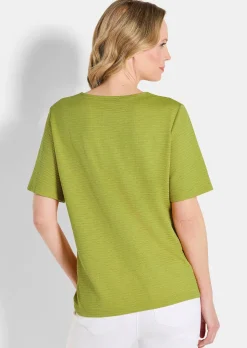 Jersey-Shirt mit U-Boot-Ausschnitt
