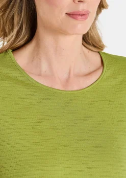 Jersey-Shirt mit U-Boot-Ausschnitt
