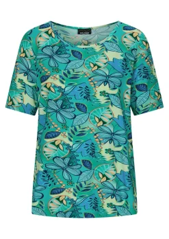 Jersey-Shirt mit U-Boot-Ausschnitt