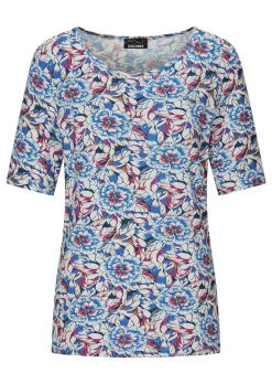 Jersey-Shirt mit U-Boot-Ausschnitt