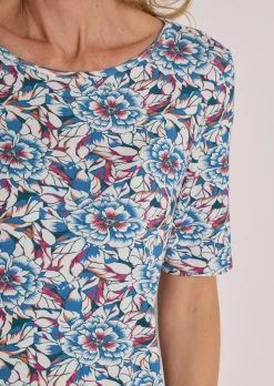 Jersey-Shirt mit U-Boot-Ausschnitt