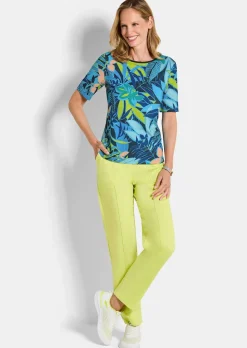 Jersey-Shirt mit U-Boot-Ausschnitt