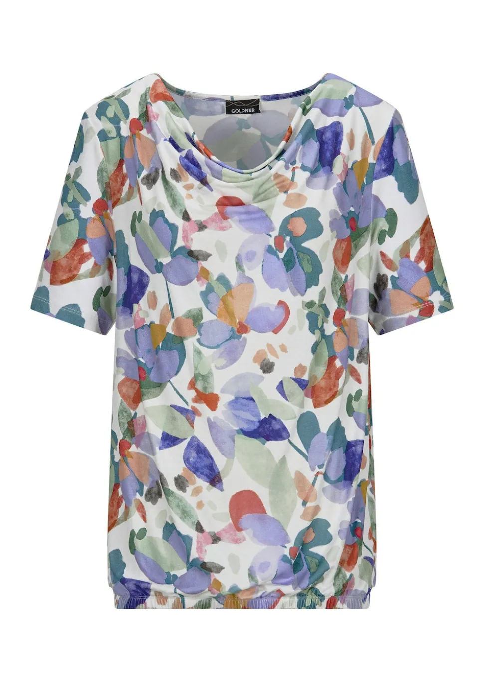 Jerseyshirt mit Wasserfallausschnitt
