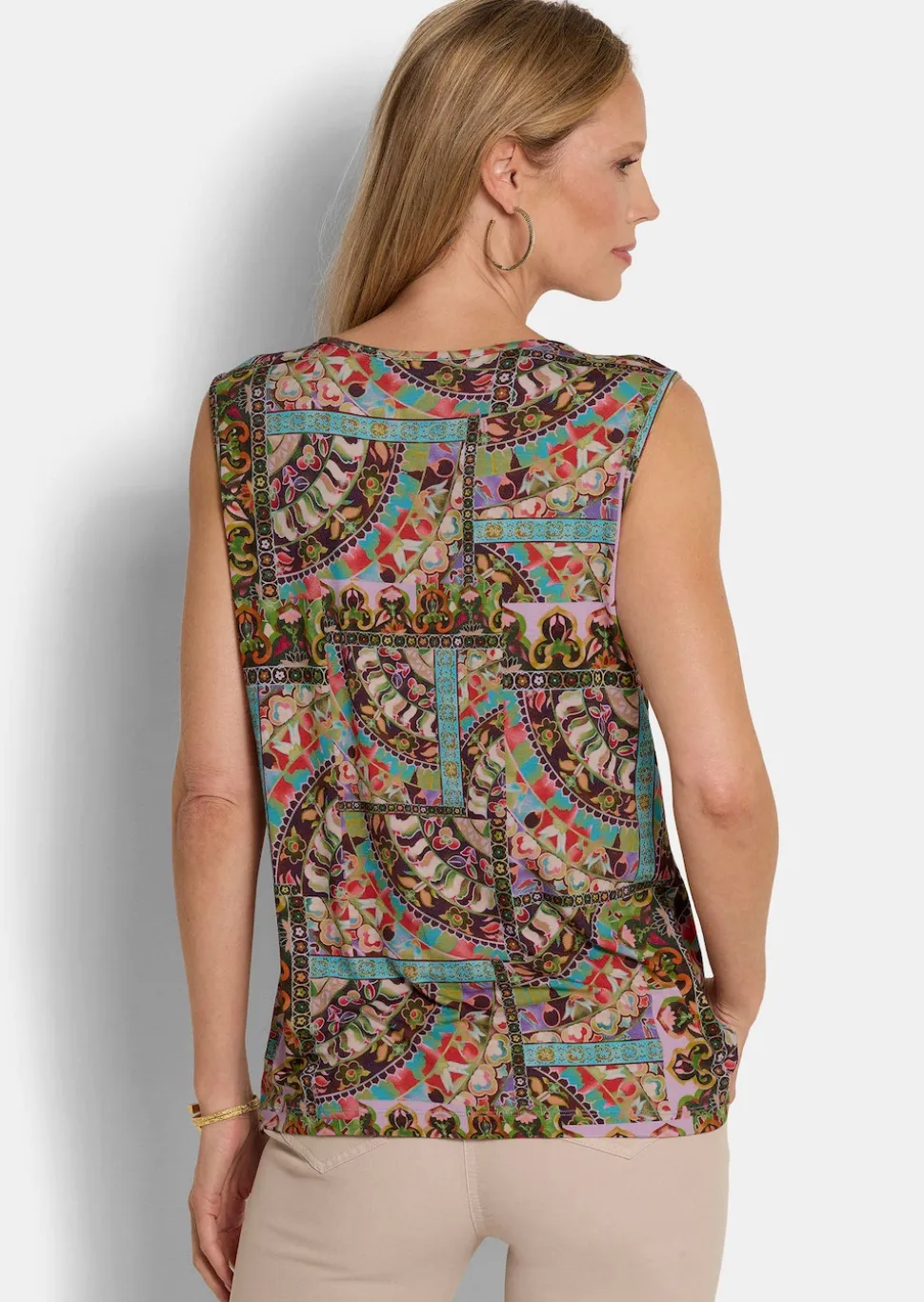 Jersey-Top mit Pailletten-Blende