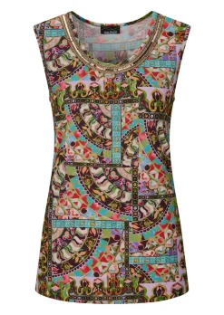 Jersey-Top mit Pailletten-Blende