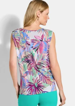 Jersey-Top mit Palmen-Print