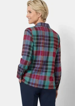 Karierte Hemdbluse aus reiner Baumwolle