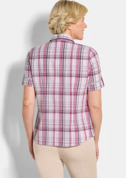 Karo-Bluse aus reiner Baumwolle