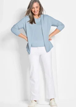 Kaschmir-Longstrickjacke
