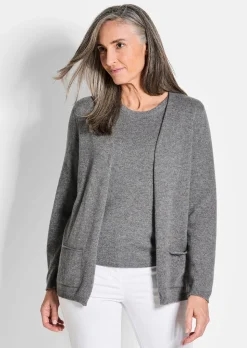Kaschmir-Longstrickjacke