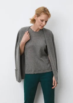 Kaschmir-Longstrickjacke