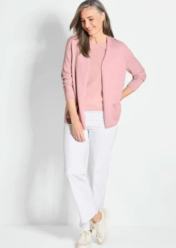 Kaschmir-Longstrickjacke