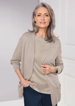 Kaschmir-Longstrickjacke