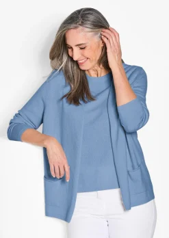 Kaschmir-Longstrickjacke