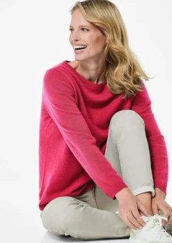 Kaschmirpullover mit U-Boot Ausschnitt