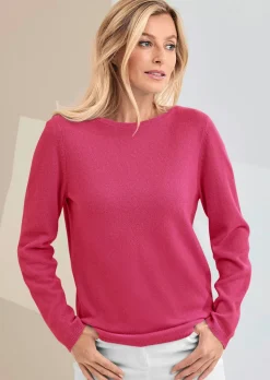 Kaschmirpullover mit U-Boot Ausschnitt
