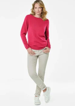 Kaschmirpullover mit U-Boot Ausschnitt