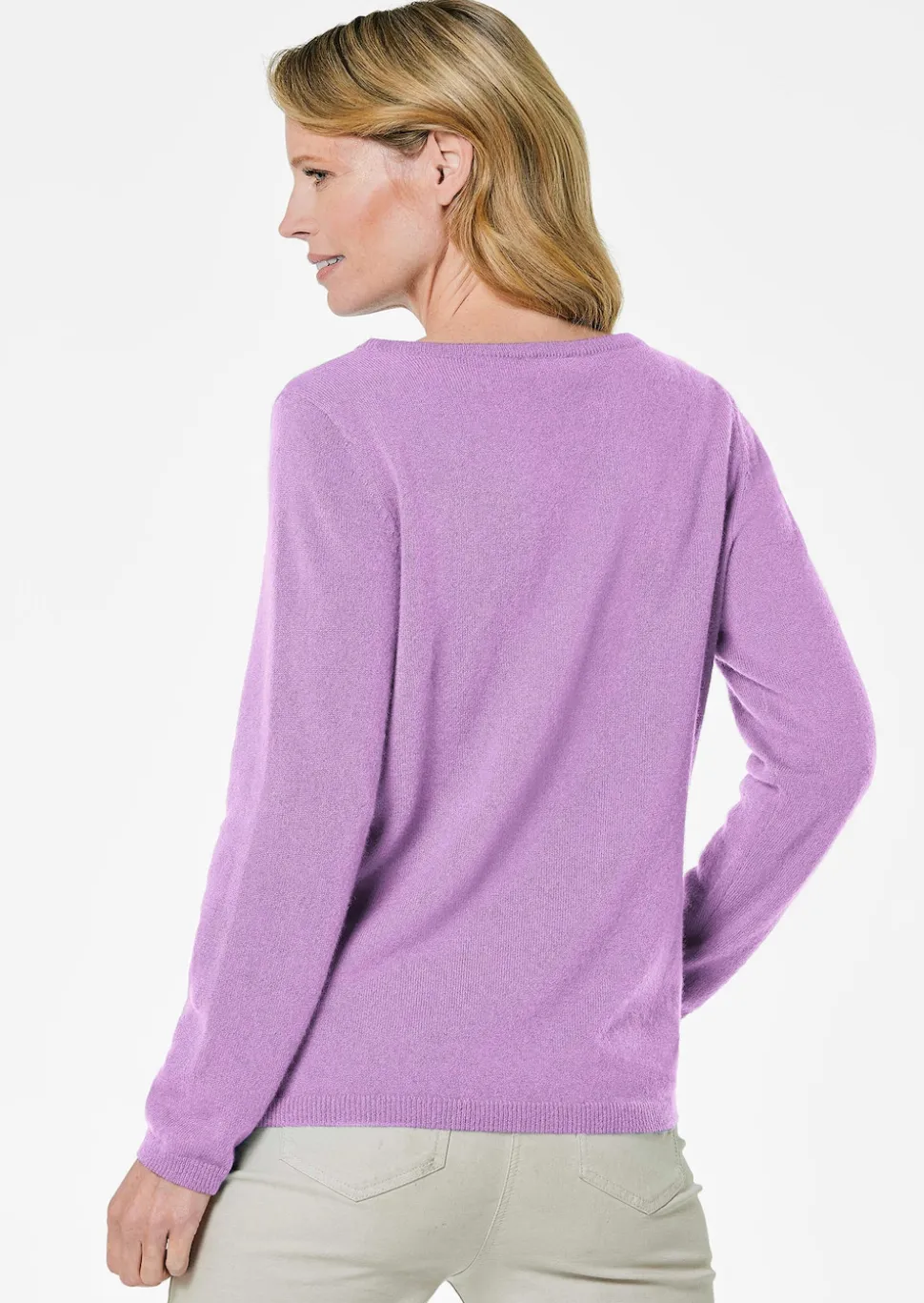 Kaschmirpullover mit U-Boot Ausschnitt