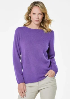 Kaschmirpullover mit U-Boot Ausschnitt