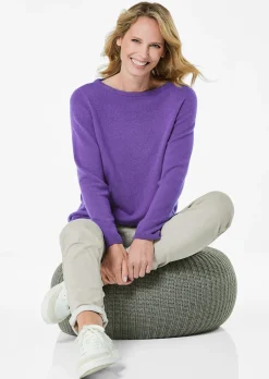 Kaschmirpullover mit U-Boot Ausschnitt