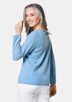 Kaschmirpullover mit U-Boot Ausschnitt