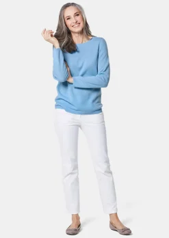 Kaschmirpullover mit U-Boot Ausschnitt