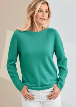 Kaschmirpullover mit U-Boot Ausschnitt