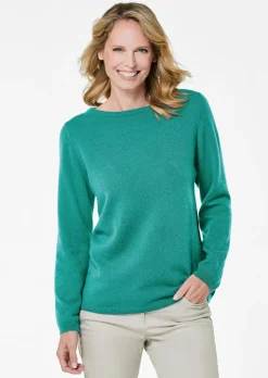 Kaschmirpullover mit U-Boot Ausschnitt