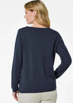 Kaschmirpullover mit U-Boot Ausschnitt