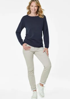 Kaschmirpullover mit U-Boot Ausschnitt