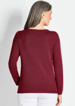 Kaschmirpullover mit U-Boot Ausschnitt