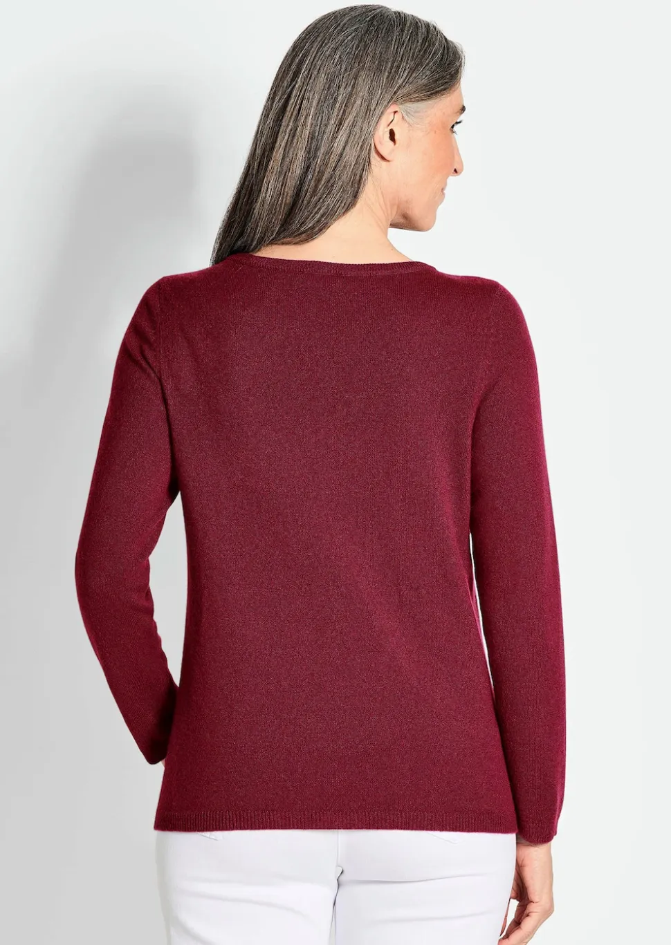 Kaschmirpullover mit U-Boot Ausschnitt