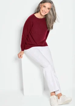 Kaschmirpullover mit U-Boot Ausschnitt