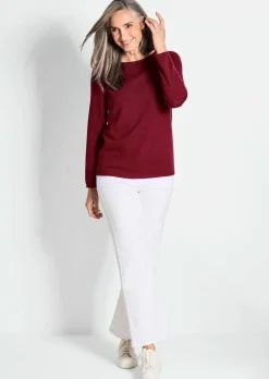 Kaschmirpullover mit U-Boot Ausschnitt