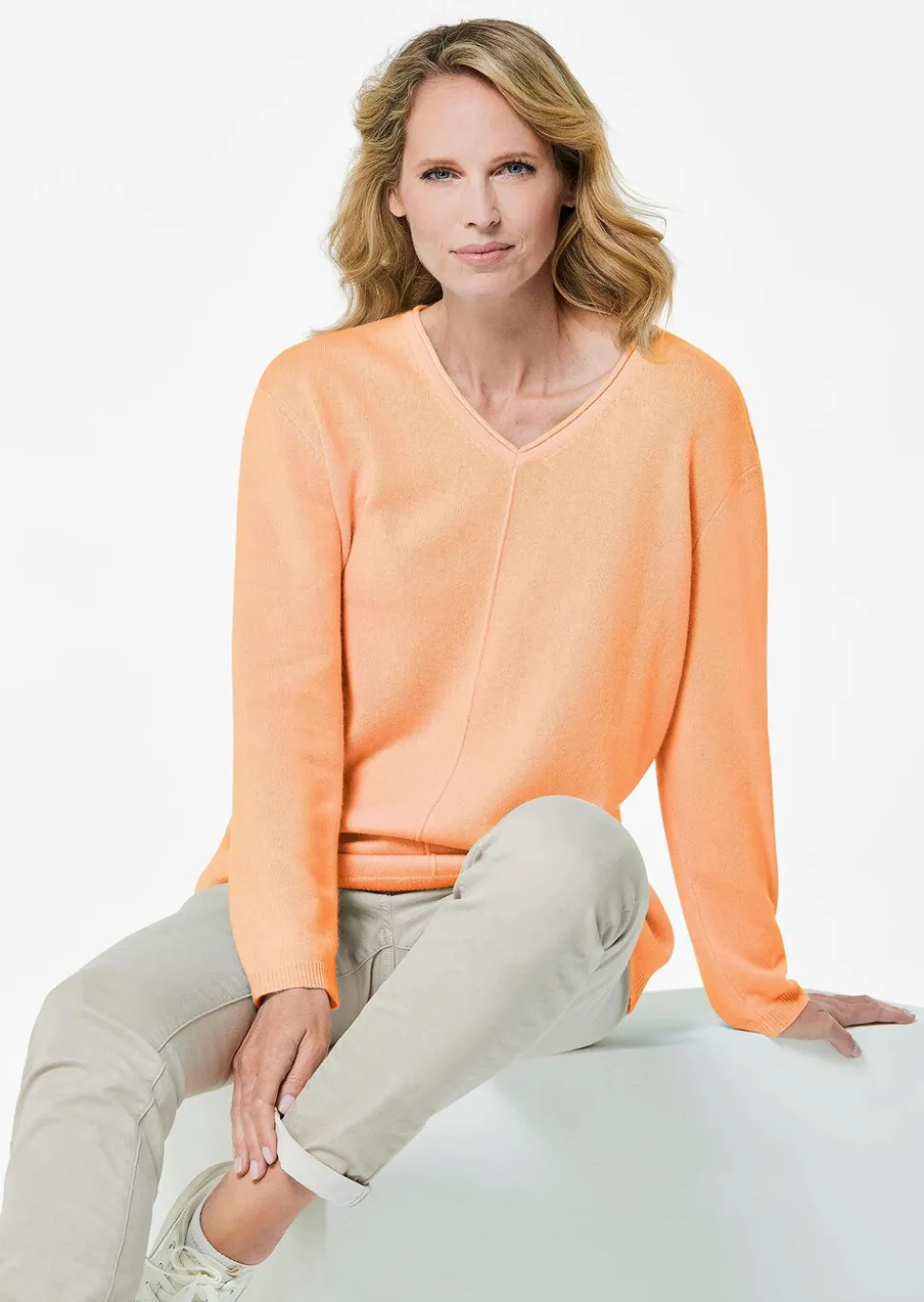 Kaschmirpullover mit V-Ausschnitt
