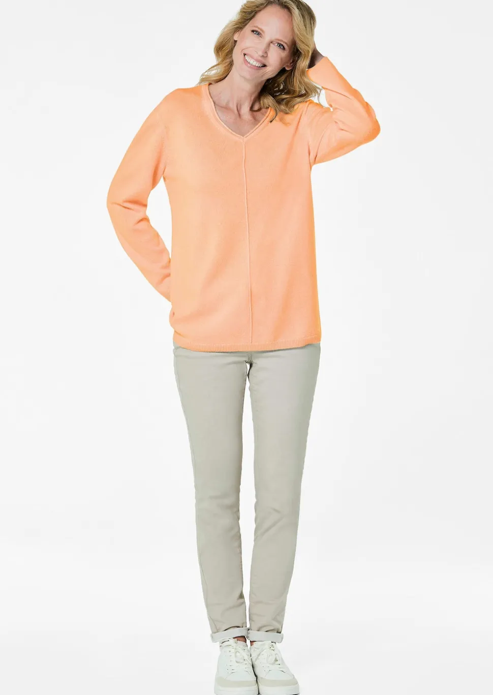 Kaschmirpullover mit V-Ausschnitt
