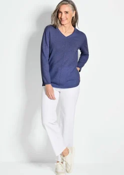 Kaschmirpullover mit V-Ausschnitt