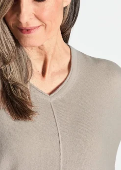 Kaschmirpullover mit V-Ausschnitt